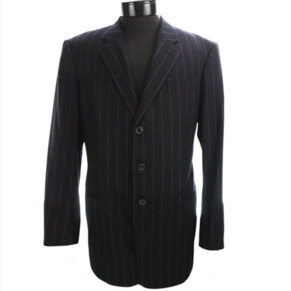ARMANI COLLEZIONI Men's Navy Pinstripe Wool Suit Size 42